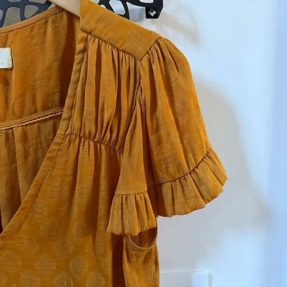 Anthropologie Maeve Hailey Flutter-Sleeve Top M - Picture 10 of 11